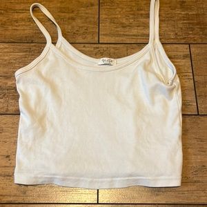 brandy melville white skylar cropped tank top